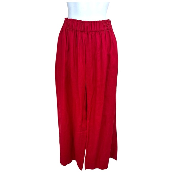 Lu.ciee‎ NWT 2 piece red linen pantsuit sustainable fabric size S/M - Picture 10 of 16
